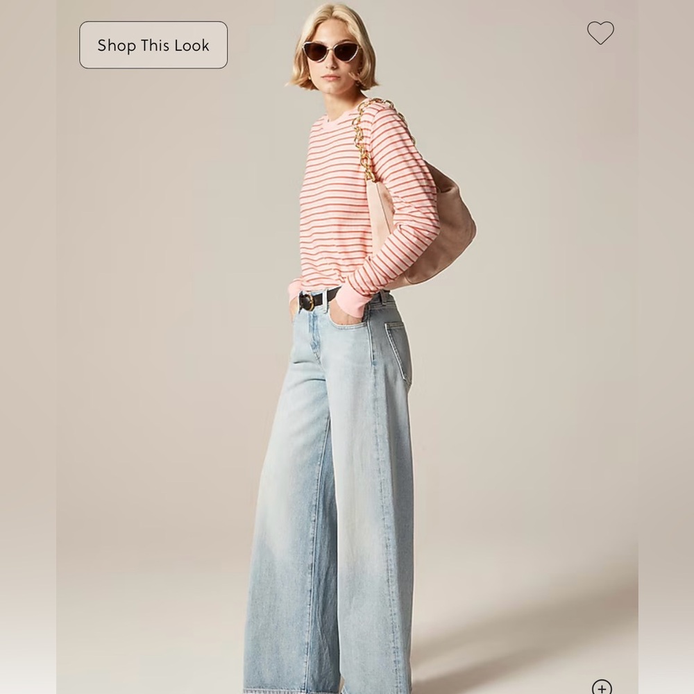 J. Crew Pink Striped Long Sleeve Shirt